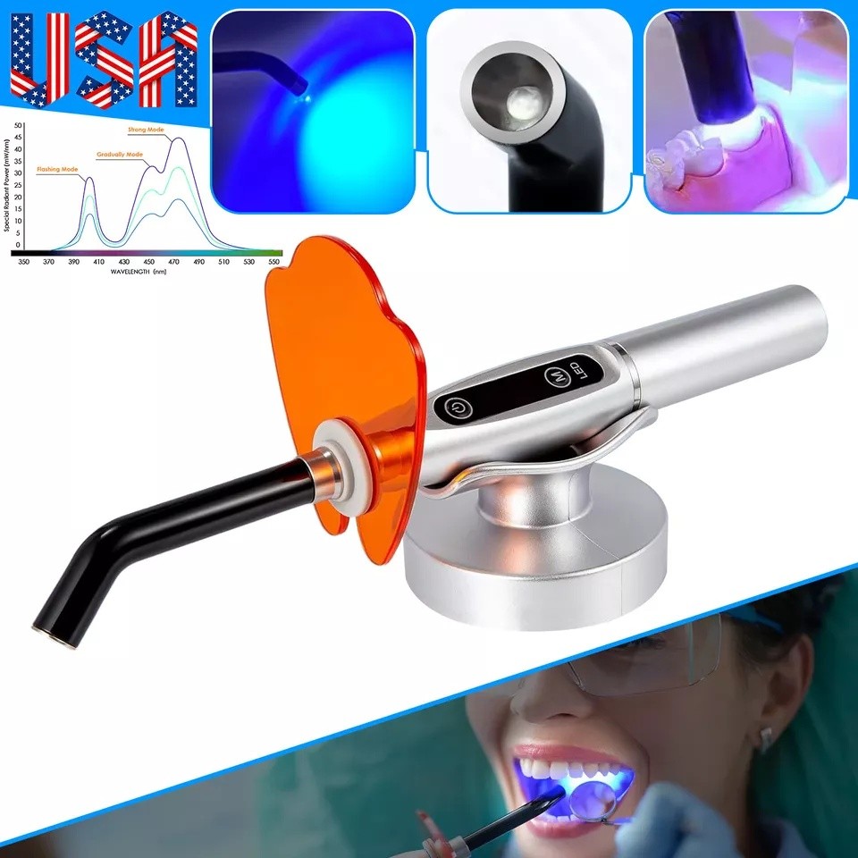 Dental LED Cure Curing Light Lamp 2000mw 5W Tool Resin Cure Cordless Wireless