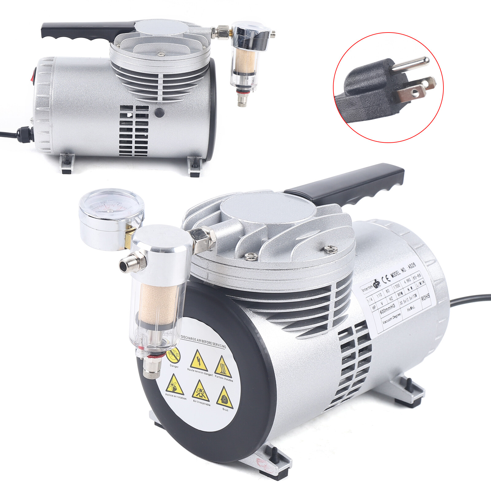Oilless Diaphragm Vacuum Pump Industrial Small Oil Free Vacuum Suction Pump