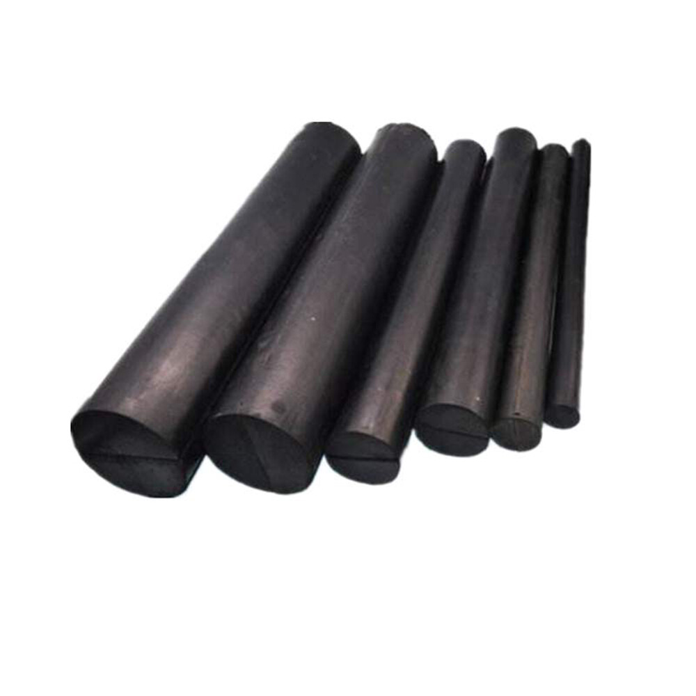 Dia 21mm-150mm Solid Natural Rubber Round Rods Bar Stick Length 40mm-500mm Black