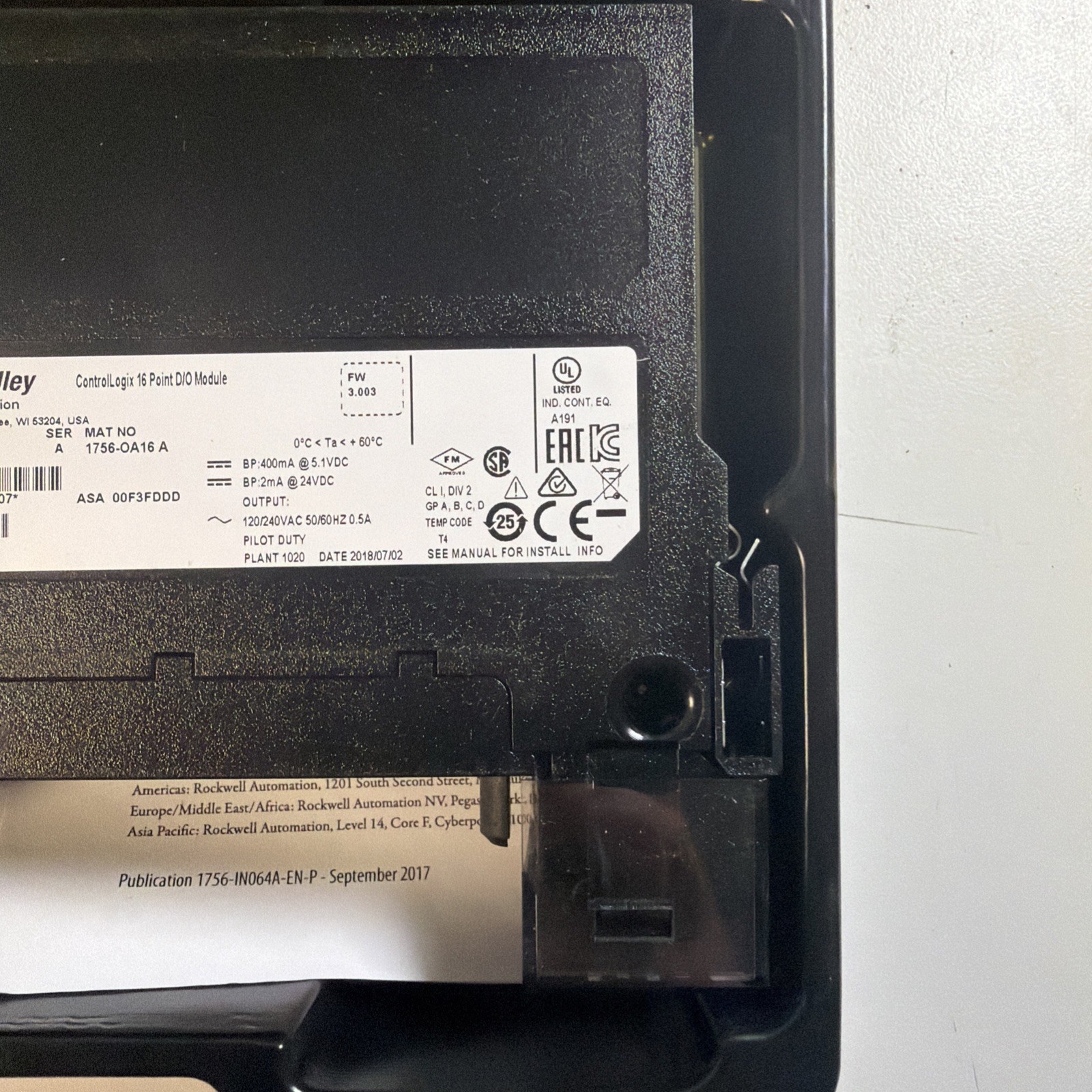 New Allen Bradley 1756-OA16 Series A ControlLogix 16 Point Module