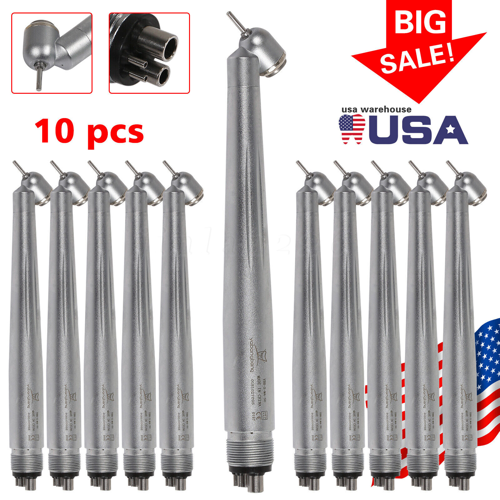 Yabang Dental 45 Degree Surgical High Speed Handpiece Push Button 4Hole 1-10 pcs