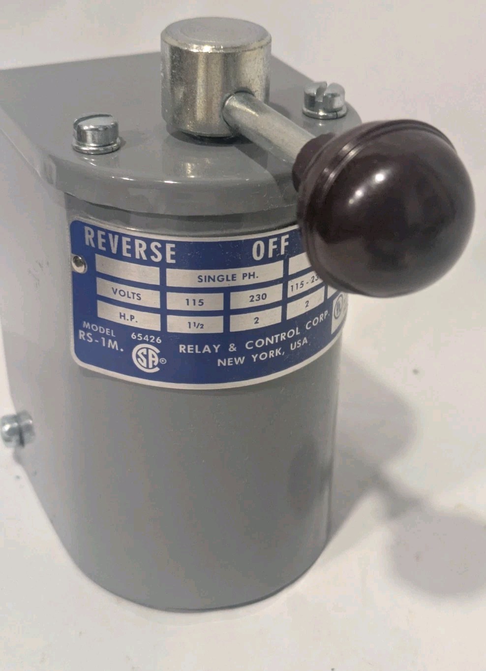 Relay and Control RS-1M Motor Reversing Drum Switch | Momentary Forward-Reverse