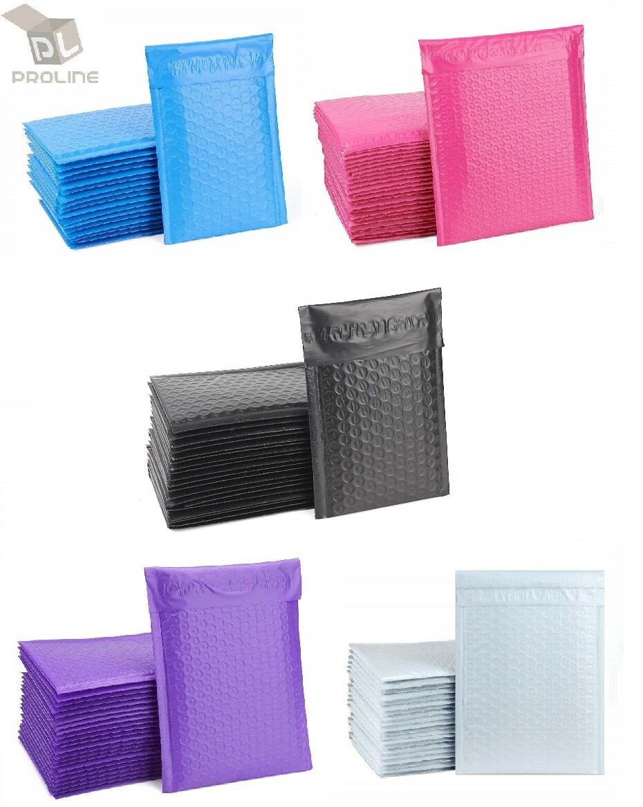 Mix Your Color 50 Poly Bubble Padded Envelopes Mailers #0 6×10 (Inner 6×9)