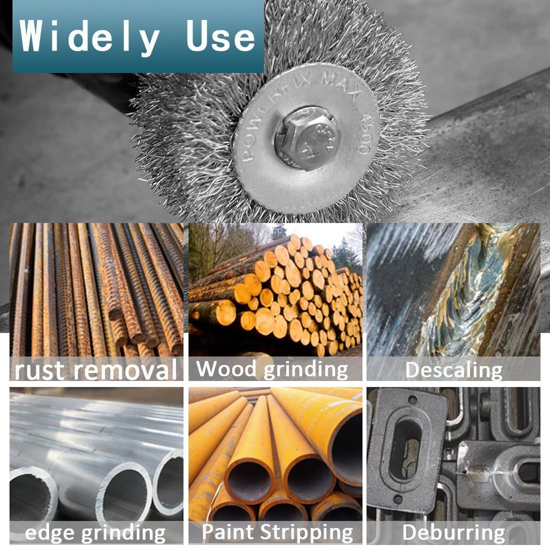 4″ Wire Brush Cup Set – 10pcs Coarse Steel Wheels for Rust Removal & Paint Clean