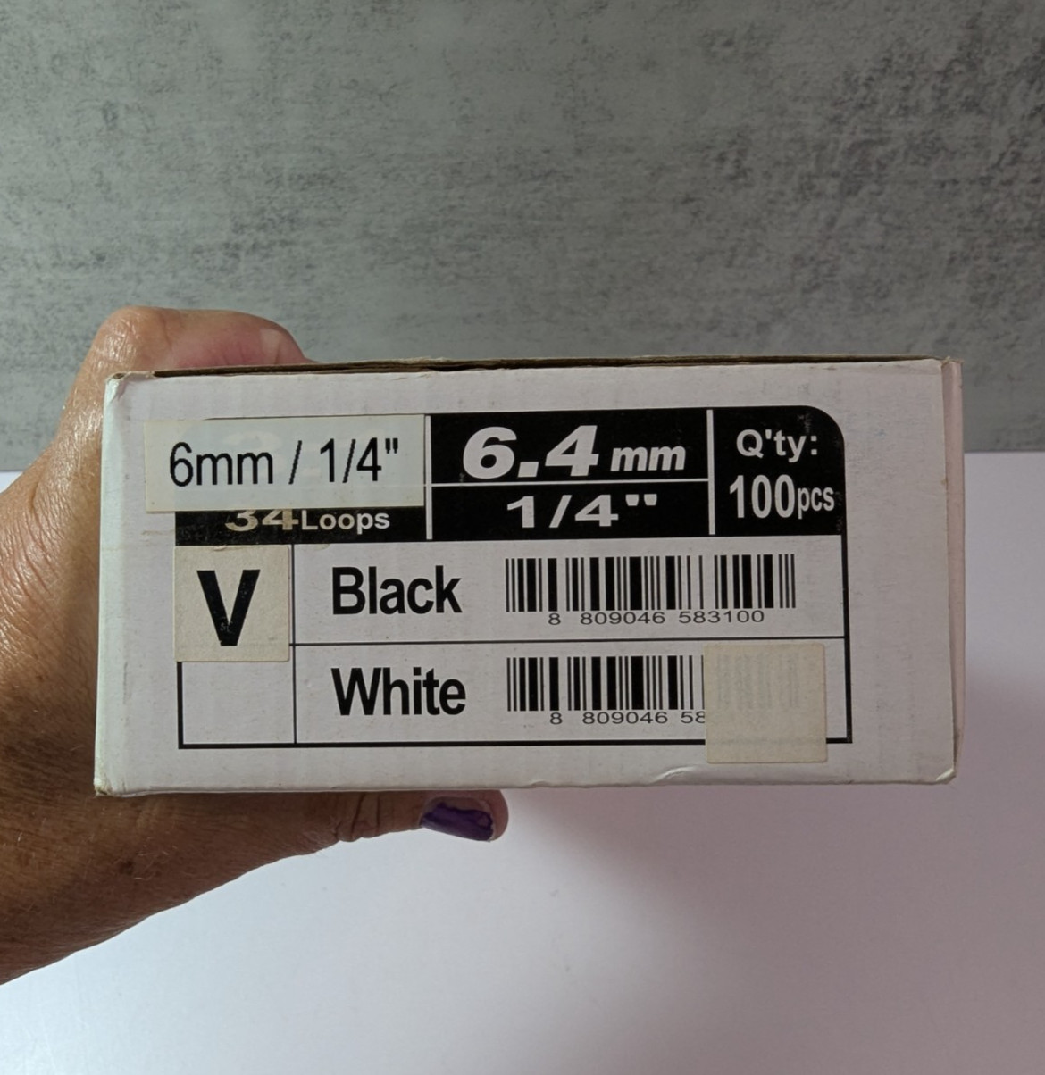 Black Double Loop Binding Wires 1/4 Inch/6.4 mm 34 Loop 100 pcs NEW