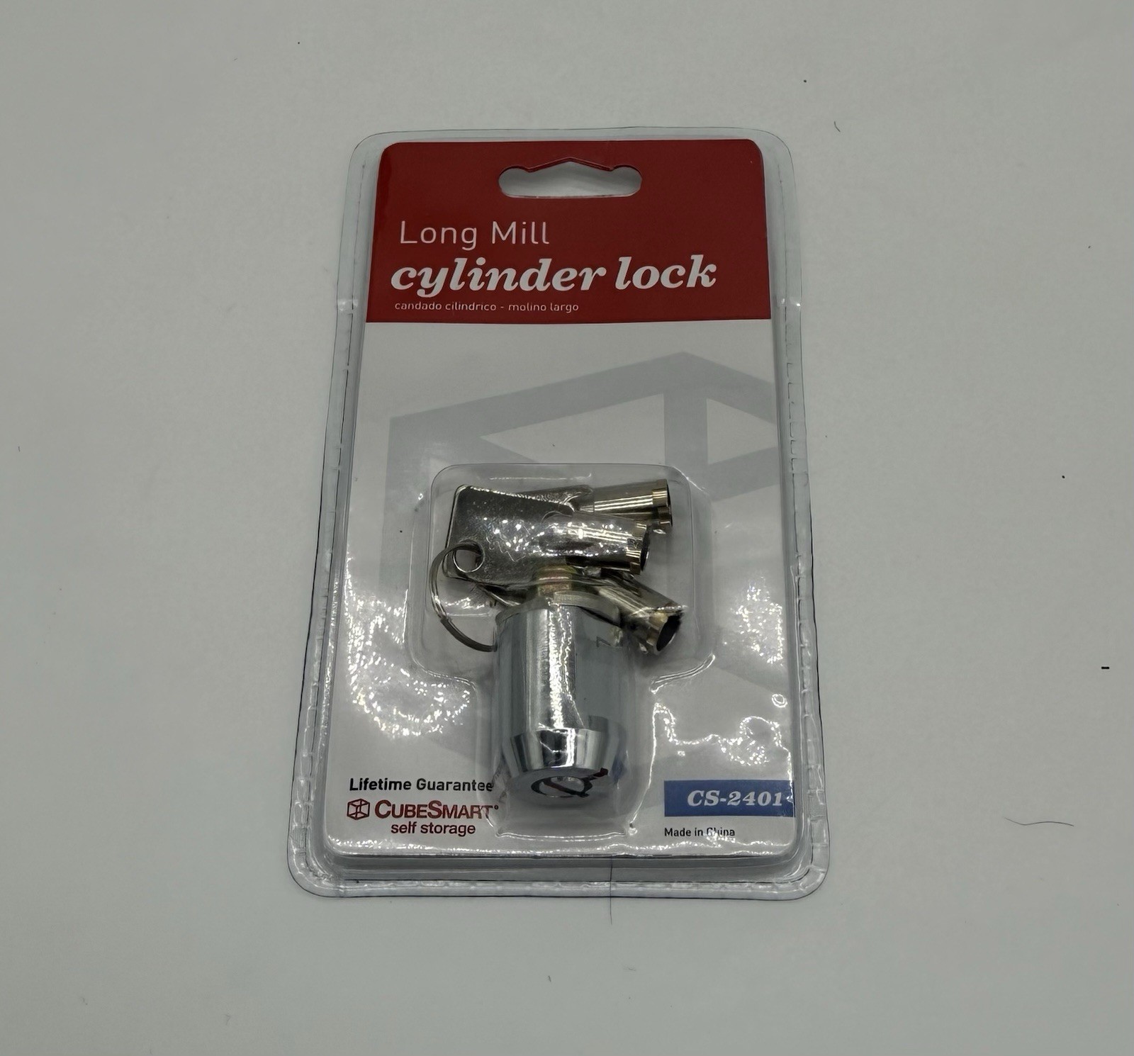 Cube Smart Long Mill Cylinder Lock For Self Storage CS-2401 Comes With 3 Keys