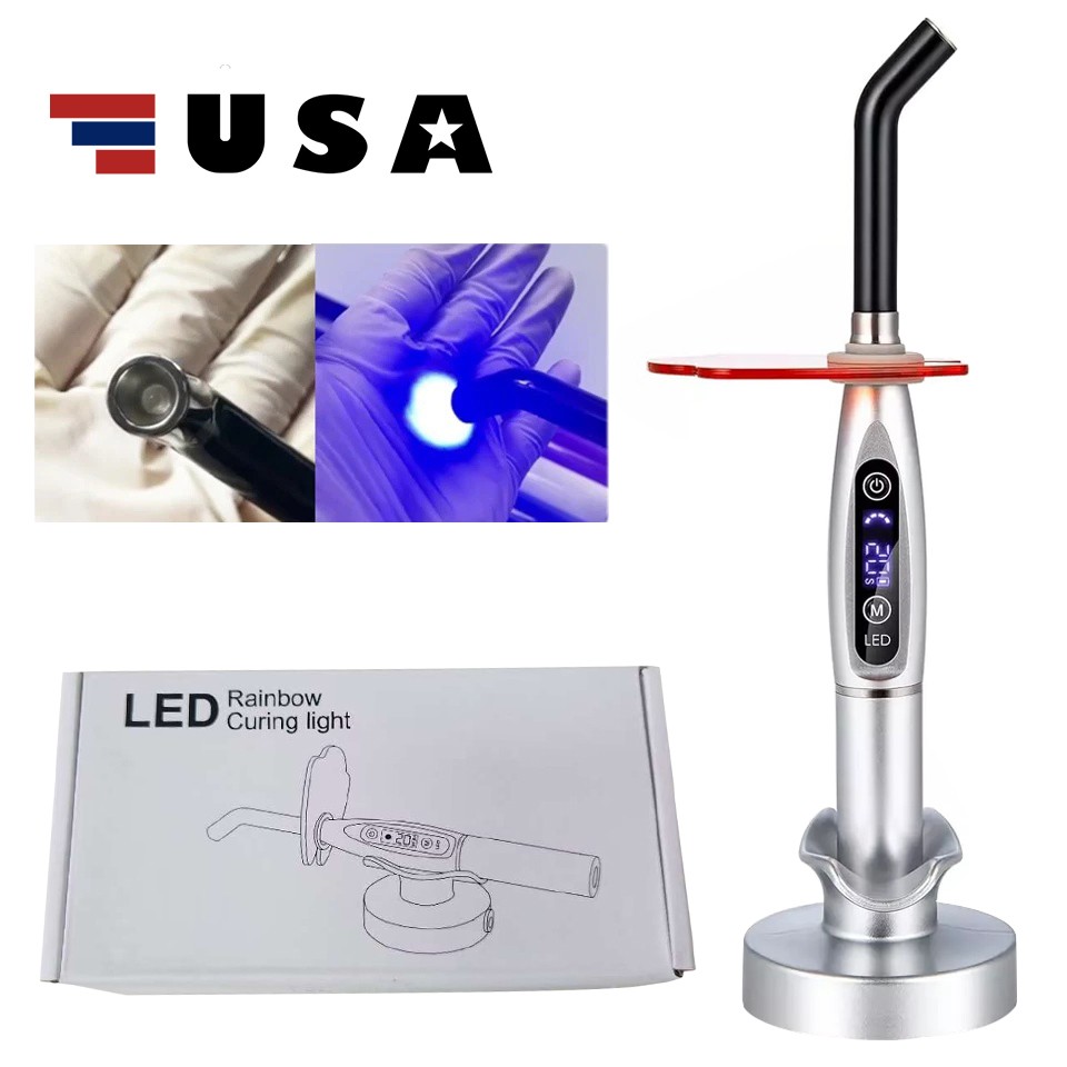 Dental LED Cure Curing Light Lamp 2000mw 5W Tool Resin Cure Cordless Wireless