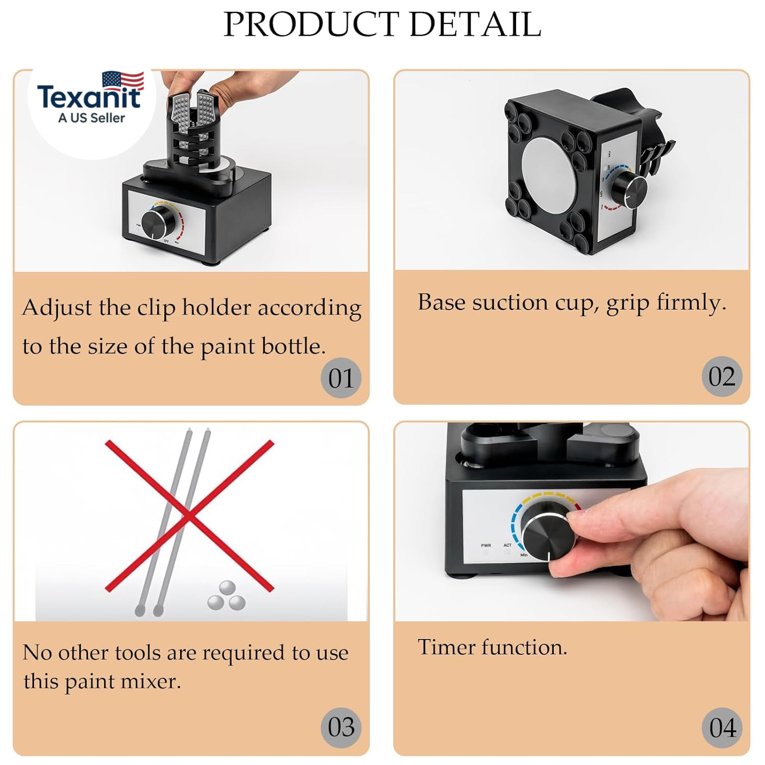 Hands-Free Model Paint Shaker,Mini Adjustable Speed Vortex Mixer Machine for Acr