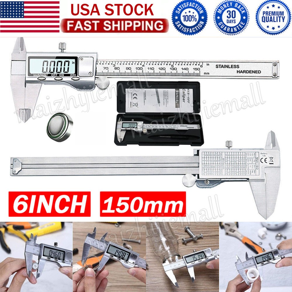 6″ 150mm Digital Caliper Micrometer LCD Gauge Vernier Electronic Measuring Tool