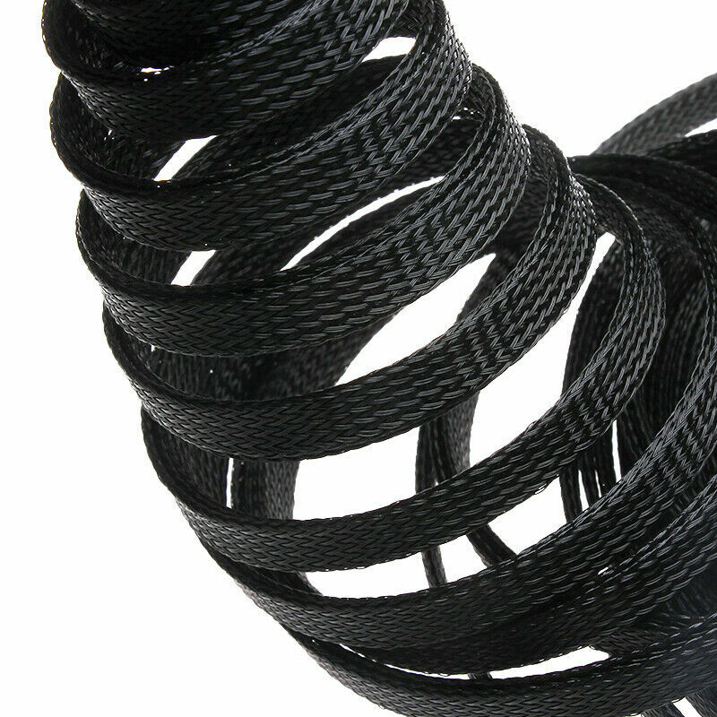 10/5M Black Expandable Wire Cable Sleeving Sheathing Braided Loom Tubing