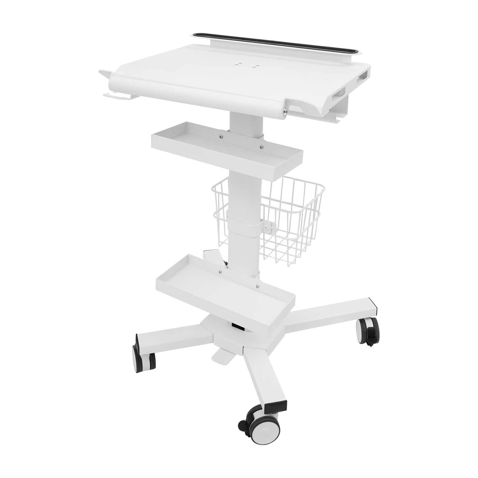 Laptop Workstation Cart, Medical Cart With Wheels, Cart With Scanner Holder