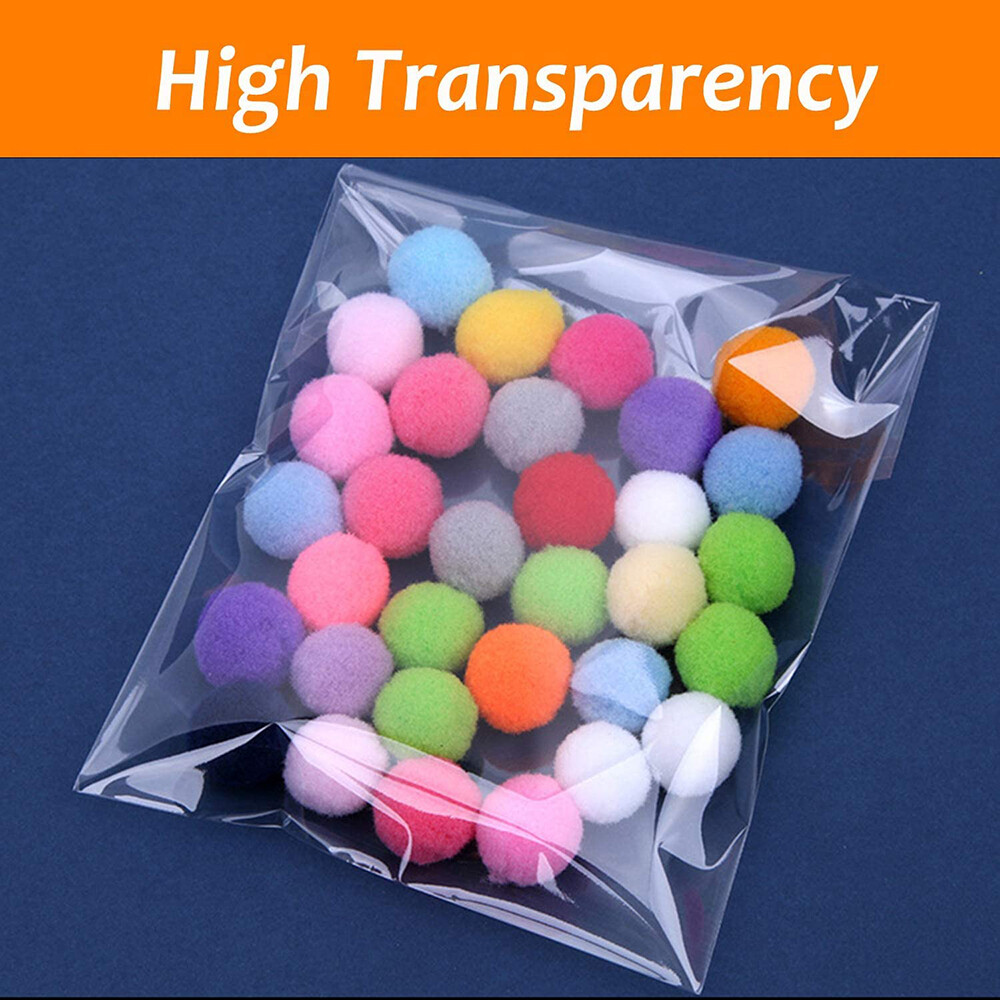 100-1000x Clear Plastic Bags Resealable Self Seal Cello Bag Tape Poly Apparel