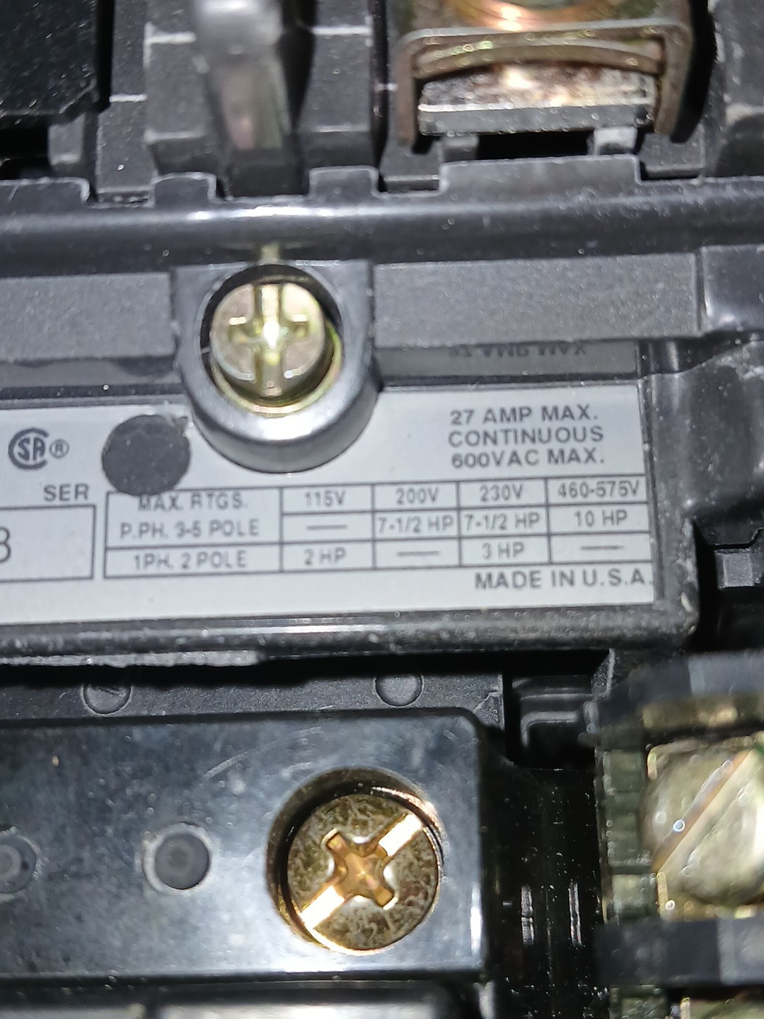 ALLEN BRADLEY ROCKWELL AUTOMATION BULLETIN 500PM CONTACTOR 500PM-BOD94 SERIES B
