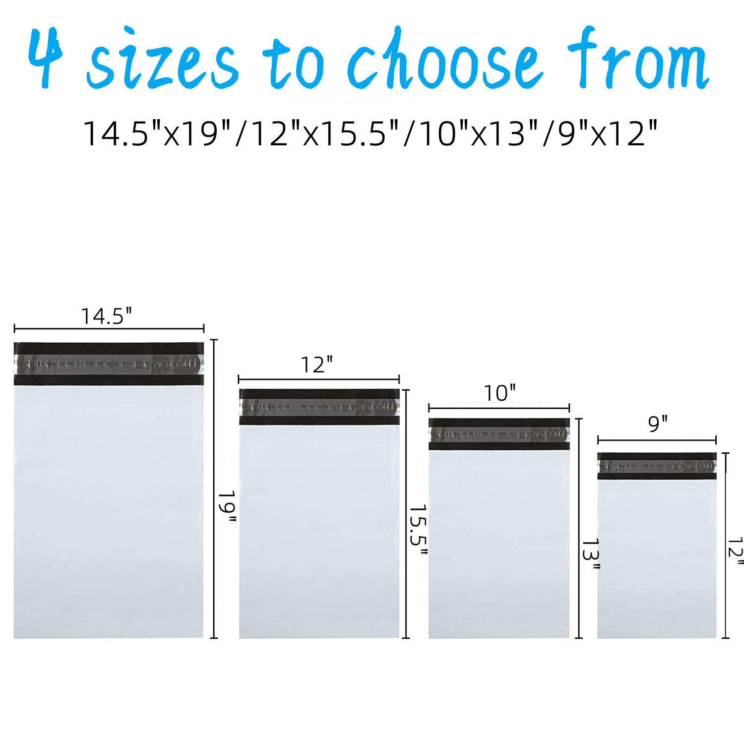 Poly Mailers Shipping Bag 7.5×10.5 9×12 10×13 12×15.5 12×16 14.5×19 19×24 US