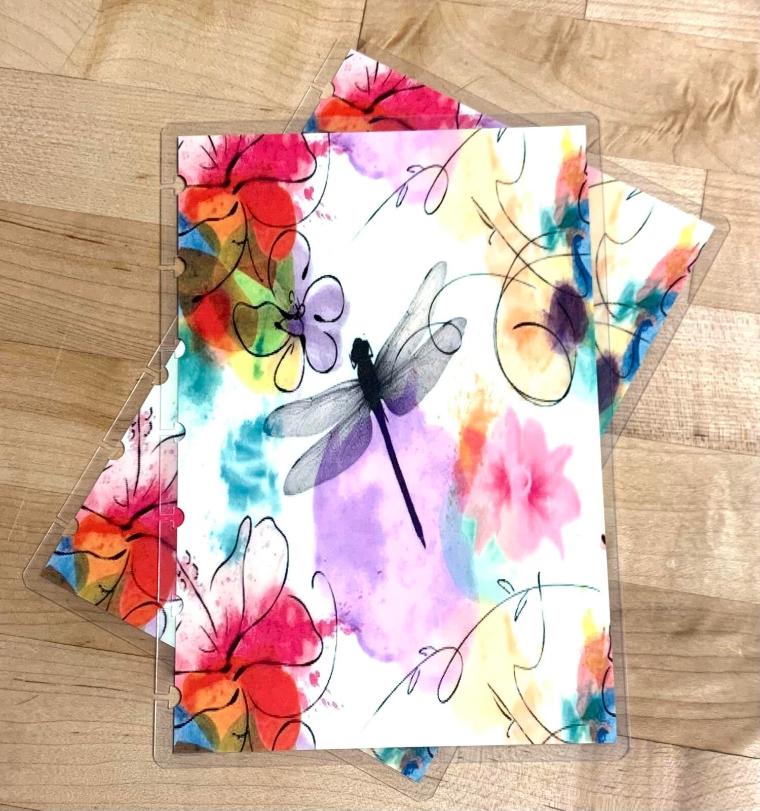 Watercolor Dragonfly Front/Back Cover Set 4 use with MINI HAPPY Planner-