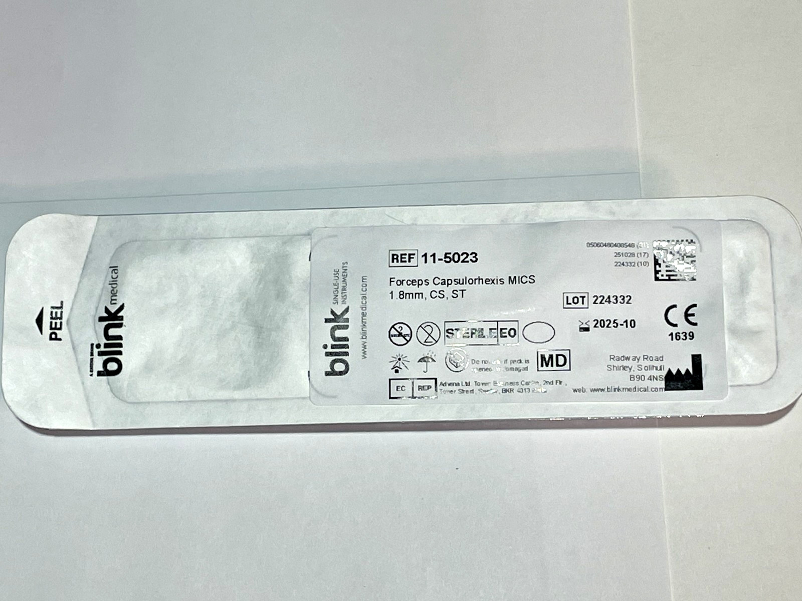 Blink med MICS forceps capsulorhexis 11.0mm -11-5023 Exp:2025/10