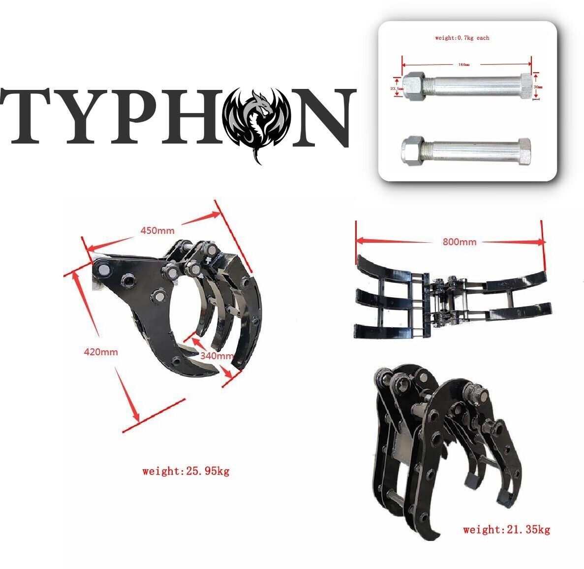 11-in-1 Mini Excavator Attachment Combo Kit All Essential Tools for Worksites