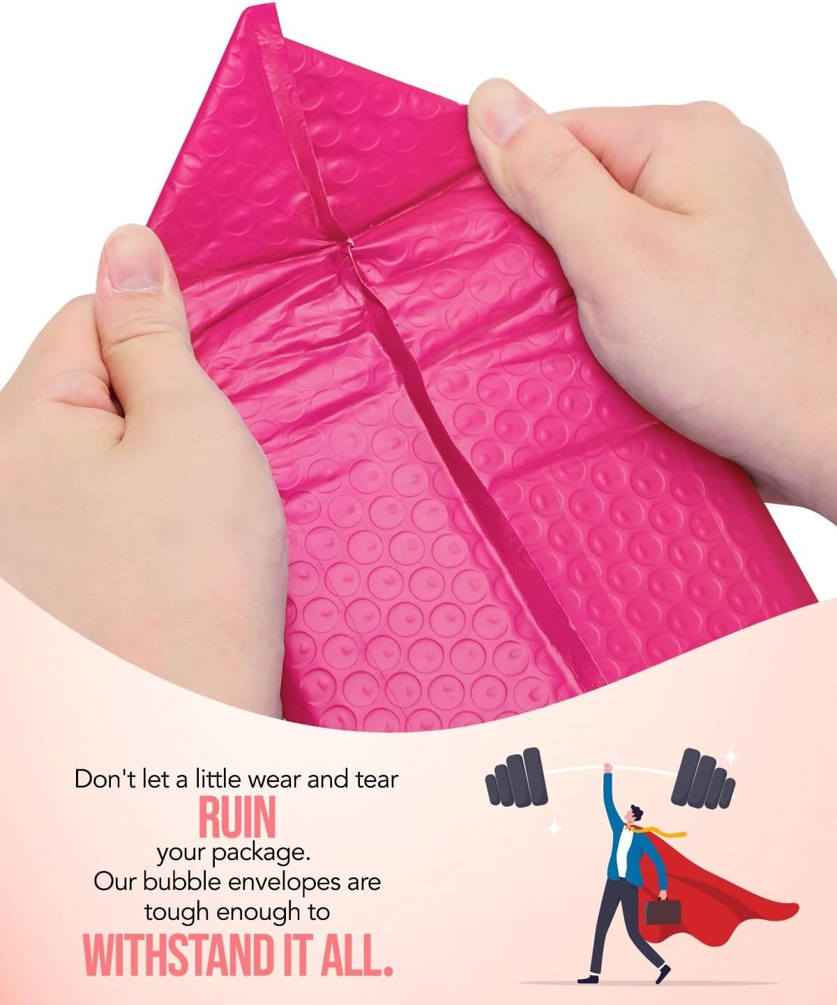 100x Poly Bubble Mailers Padded Envelope Mailing Bags 50 Pink & 50 Teal