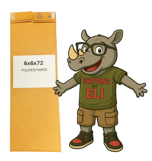6″ x 6″ x 72″ CARDBOARD BOX – 200 lb – SINGLE BOX – TALL