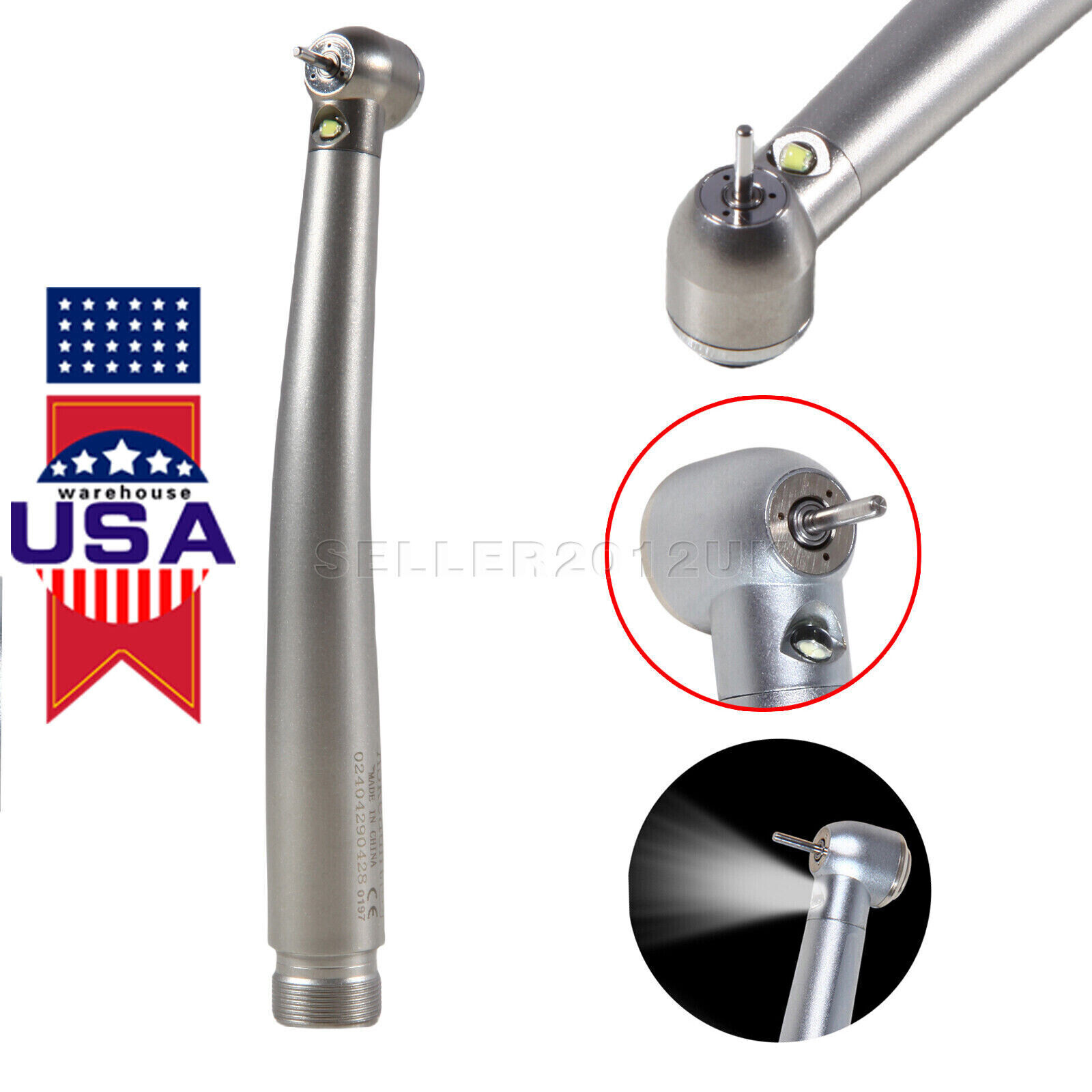 Dental Fiber Optic LED E-generator High Speed Handpiece 2HOLE Borden