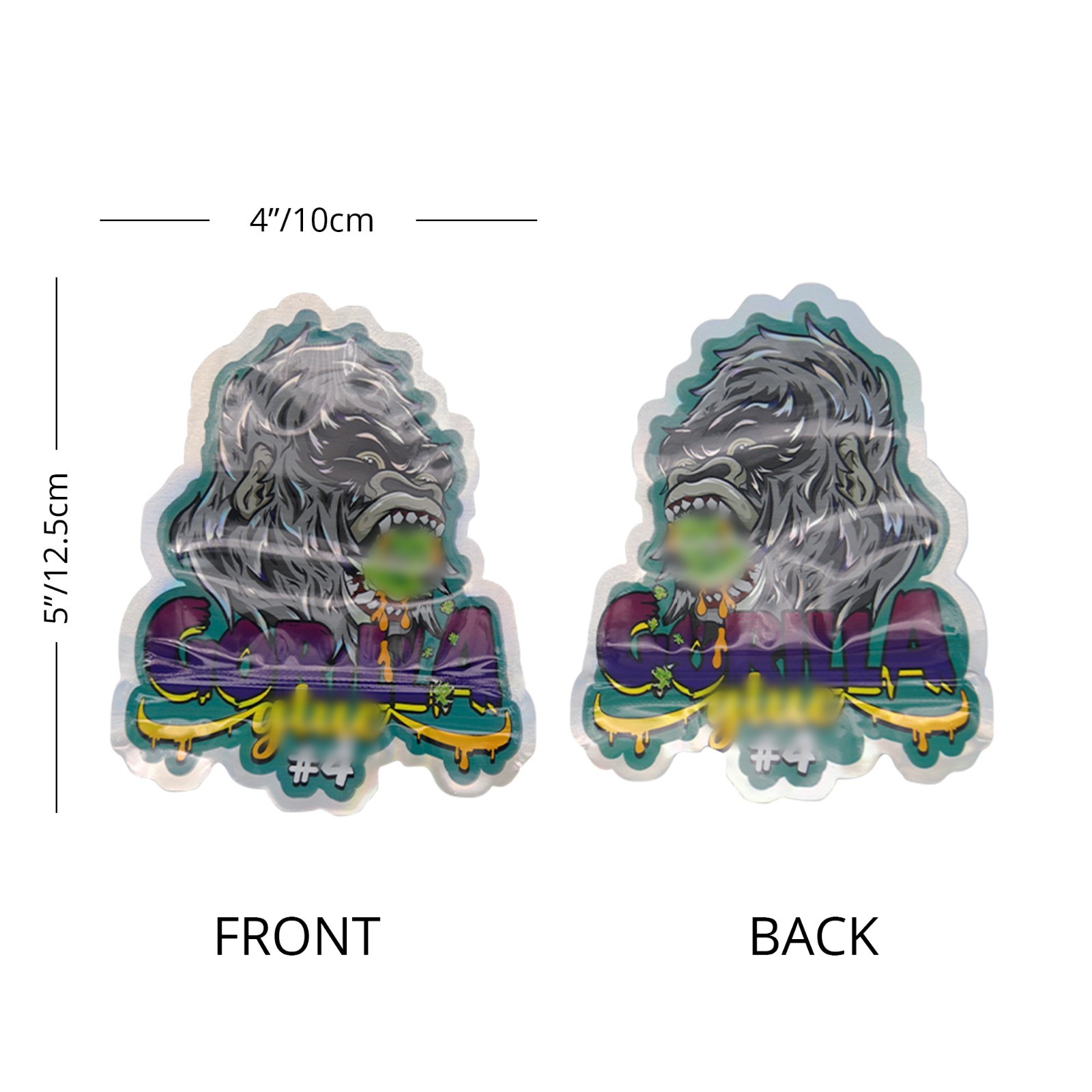 100 pcs Cartoon Shapes Mylar Bags Zip Seal Bags Resealable Candy Baggies 3.5g