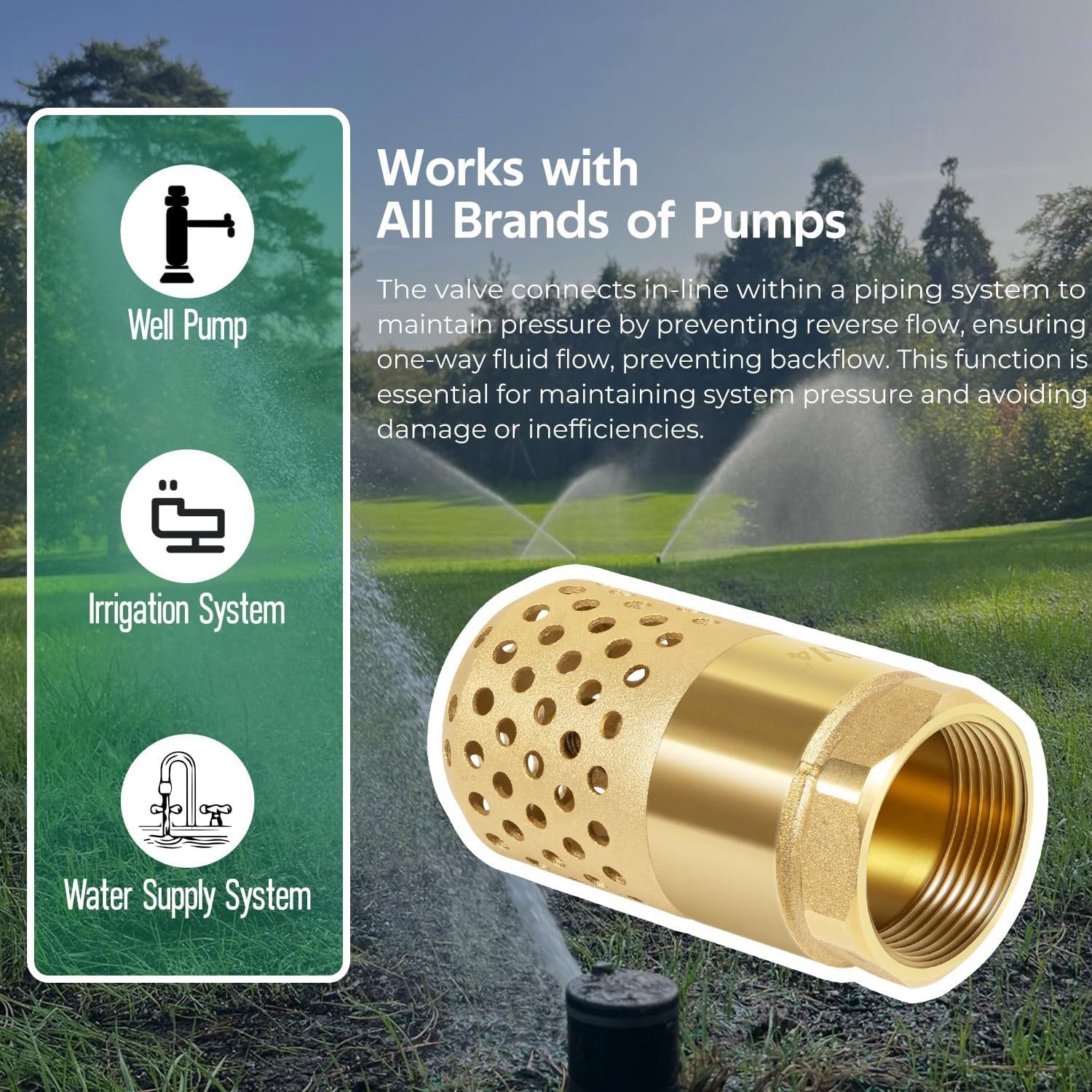 1-1/4″ Female NPT Foot Valve, Strainer w 0.18″ Dia Filter Holes Fit Well Pump