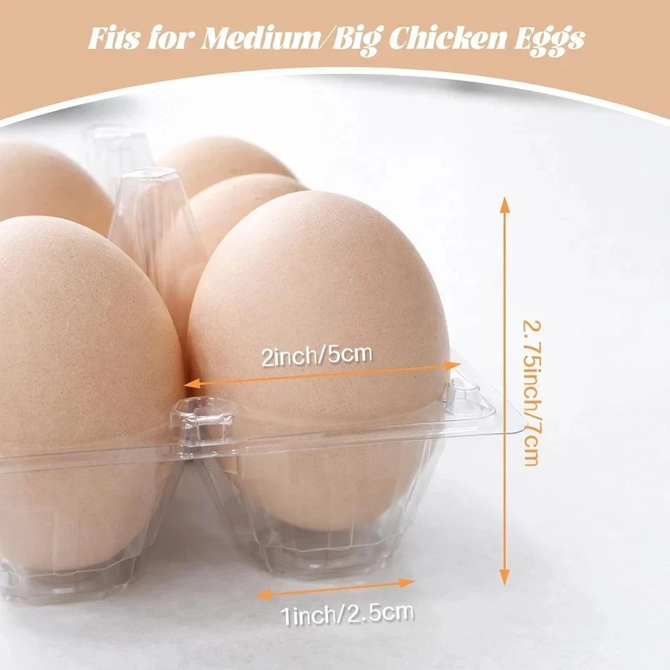 100 Packs Egg Cartons Cheap Bulk Plastic for 12 Eggs Clear Egg Cartons