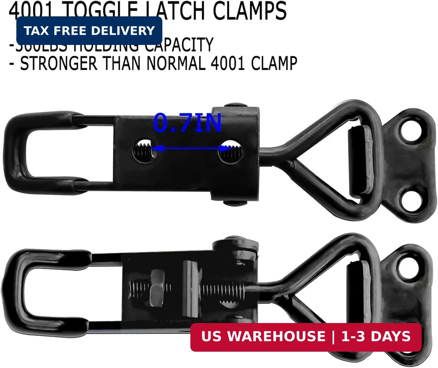 10Pack Black Toggle Latch Clamp, Heavy Duty Latch-Style Toggle Clamp, Adjustable