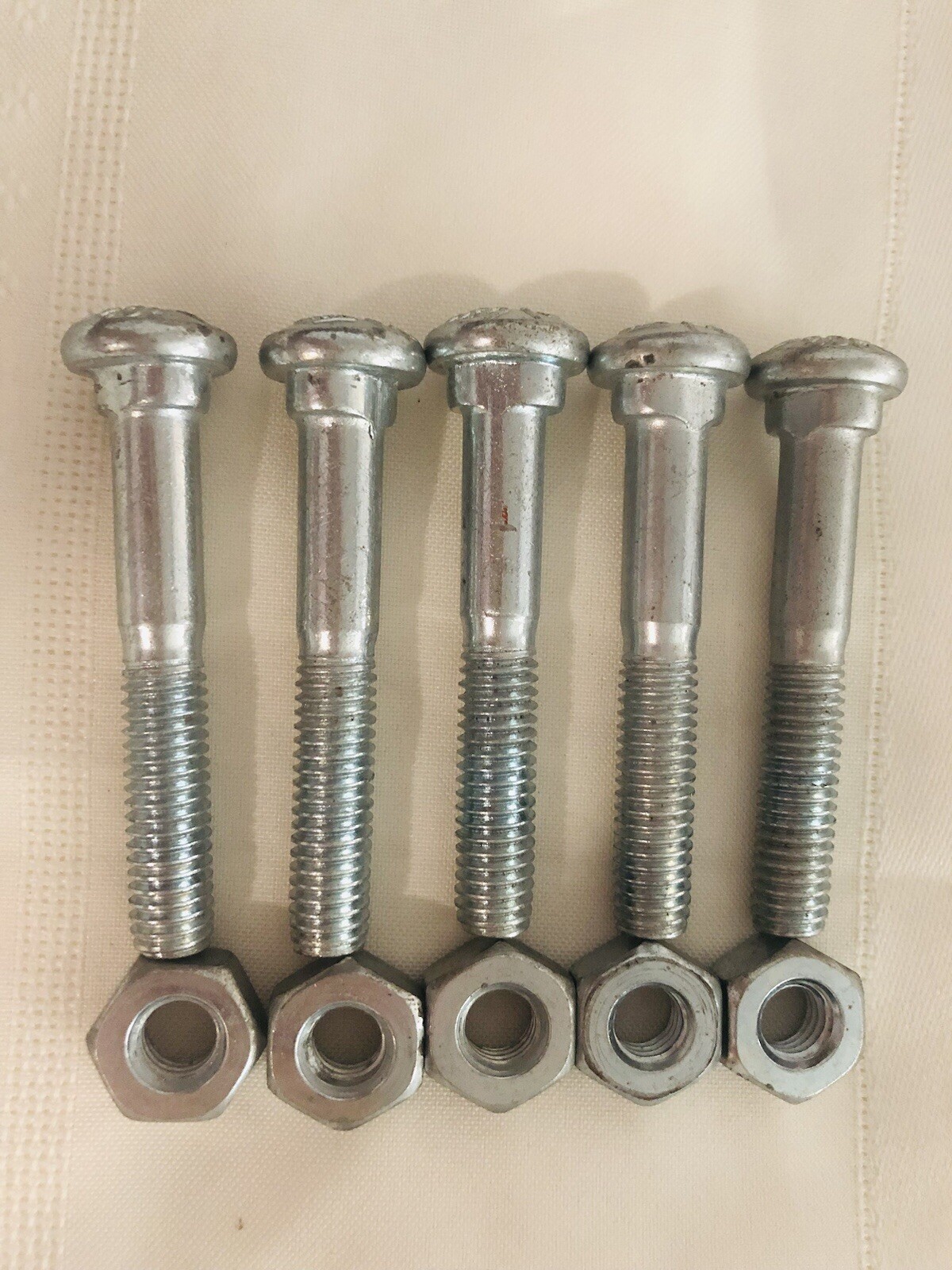 5 Pack Bolts With Nuts – Silver -2.74 inchs X 0.35 in