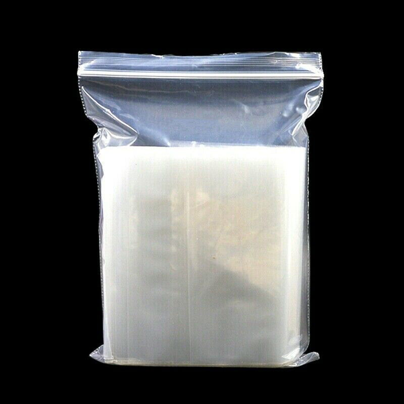 100x Strong 2-Mil Zipper Baggies Clear Reclosable lock Zipper Plastic Bags Poly