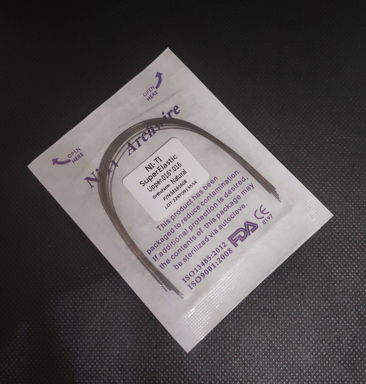Dental Orthodontic Super Elastic NITI Arch Wires Rectangular Natural Form Wires