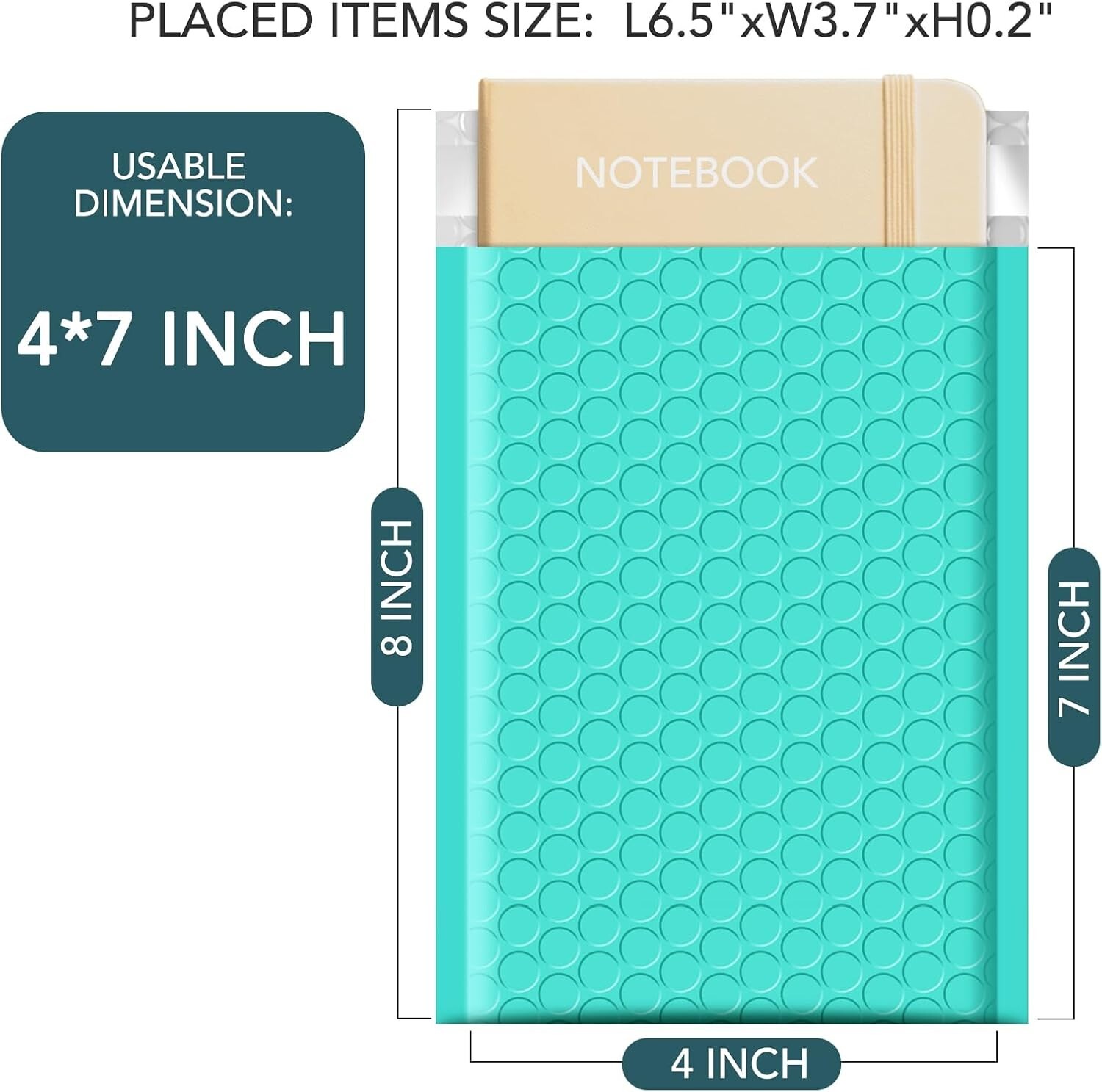 Poly Bubble Mailer 4×8″ 200pcs Small Padded Envelope Mailing Bags 4×7 Teal #000