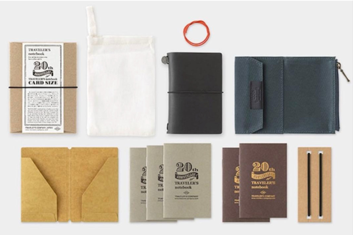 TRAVELERS Notebook Limited Card Size 20th Anniversary Set Black JAPAN NEW