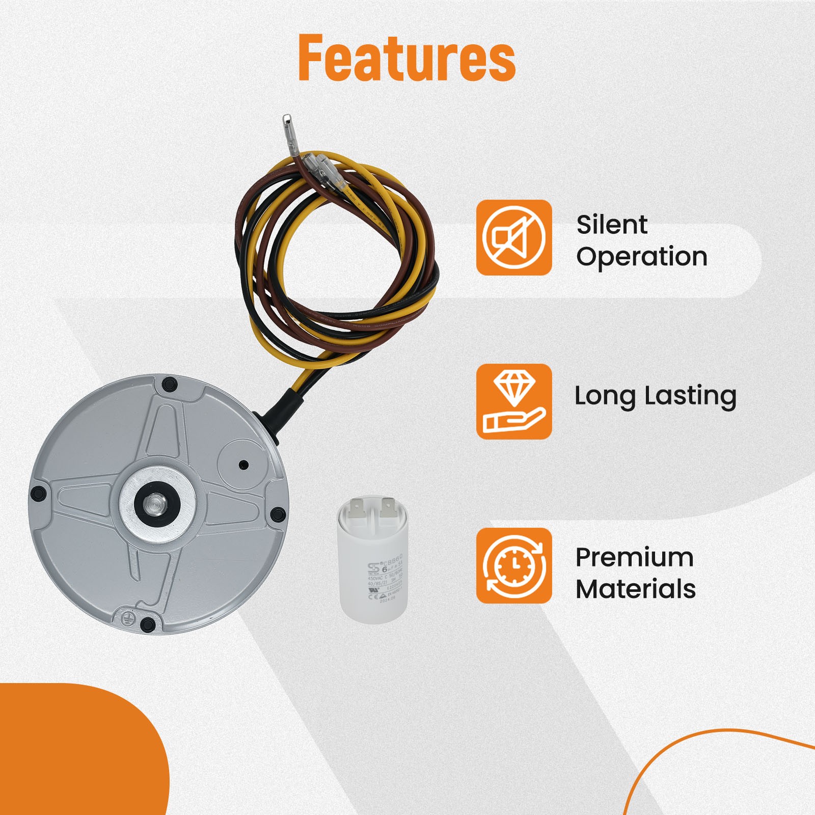 Heater Blower Fan Motor Condenser For Carrier HC39GE237 1.4 Amps 5KCP39EGS070S
