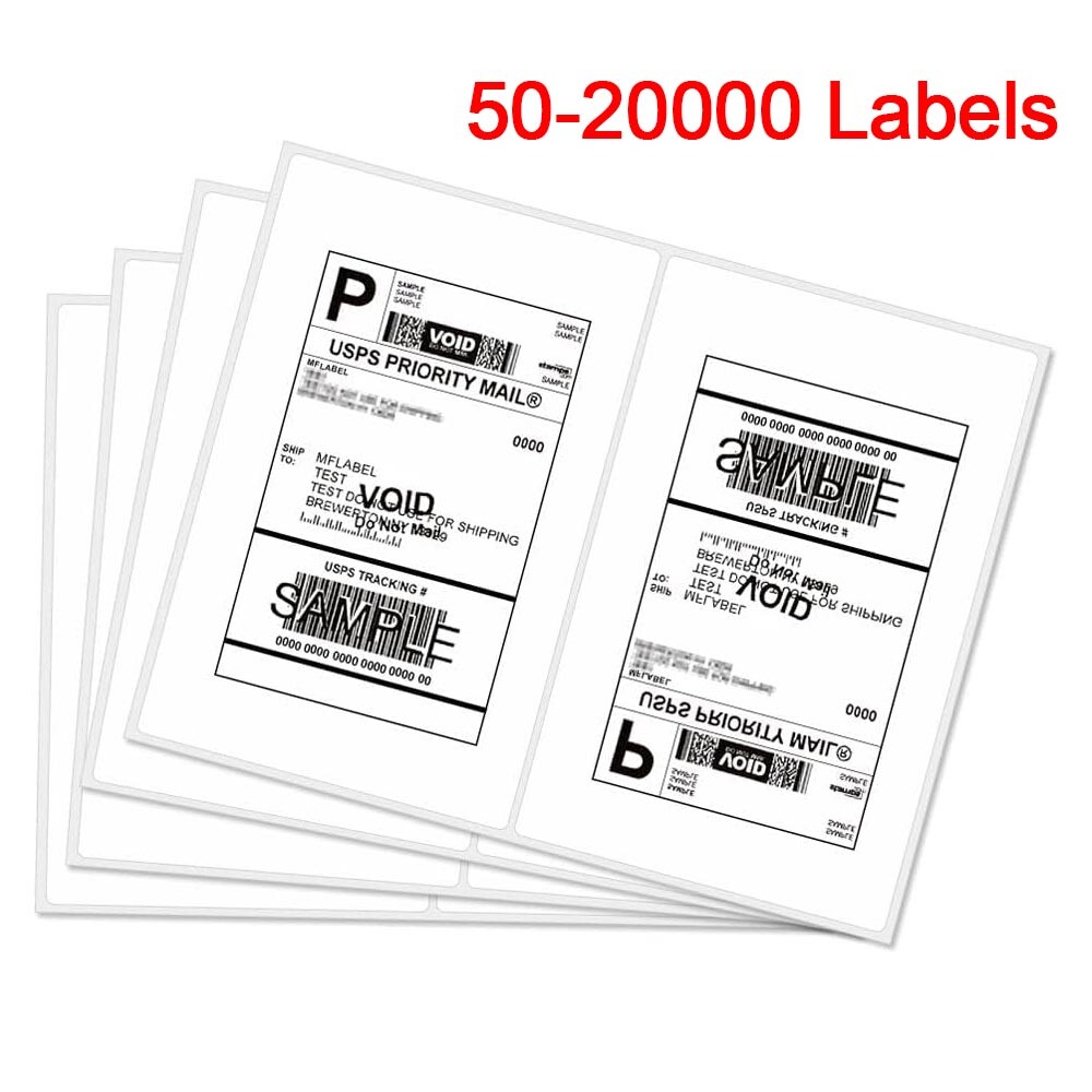 Rounded Corner Shipping Labels 8.5″ x 5.5″ Half Sheet Self Adhesive 2 Per Page
