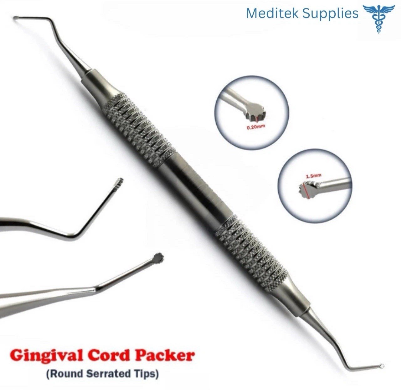 3 PCs Dental Cord Packer Small Tip Gingival Atraumatic Retraction Instruments