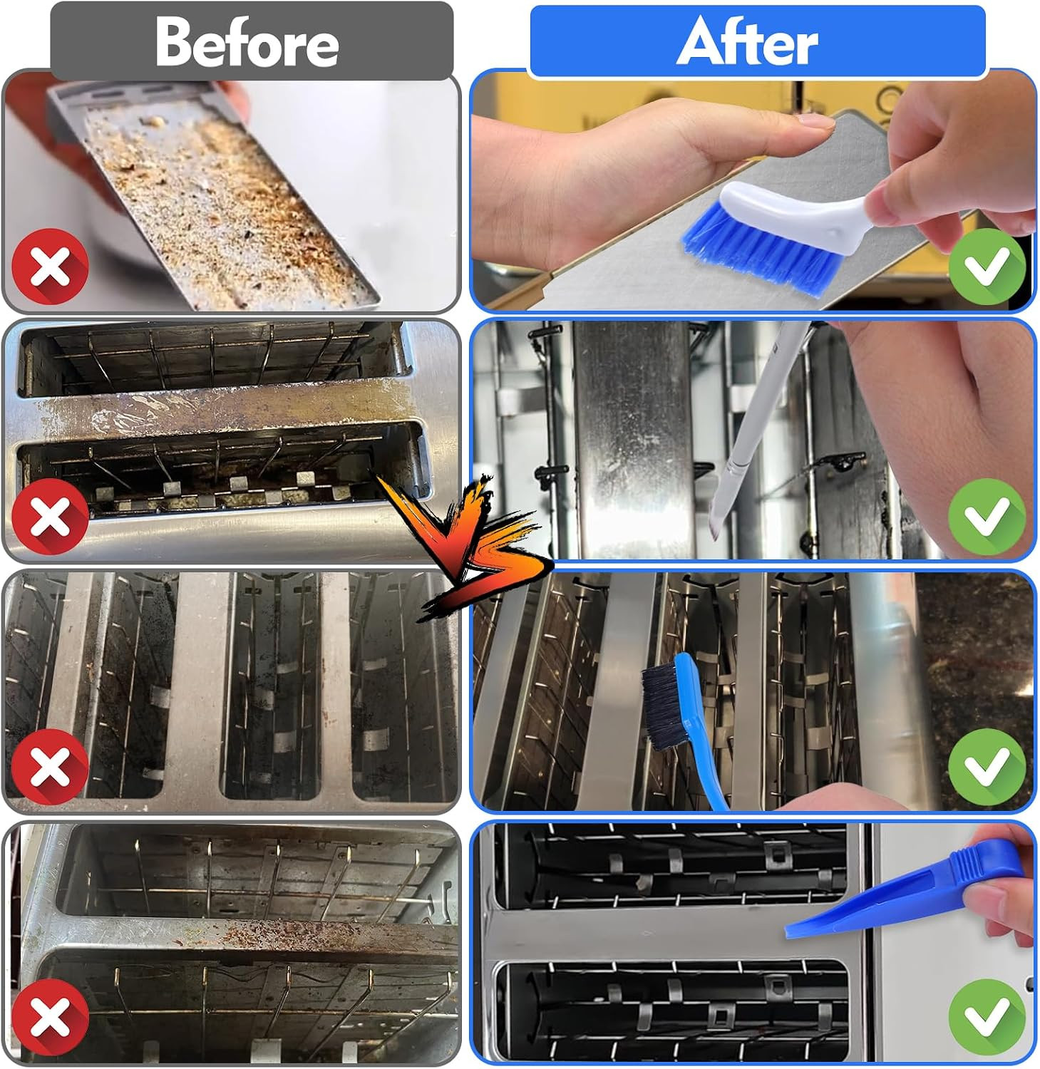 XANGNIER Toaster Cleaning Brush Set,5 Pcs Cleaner Supplies Tools Kit for Toaster
