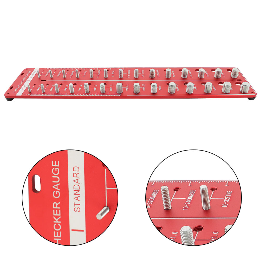 Inch and Metric 28 Thread Identifier Gauge Screw Nut and Bolt Thread Checker