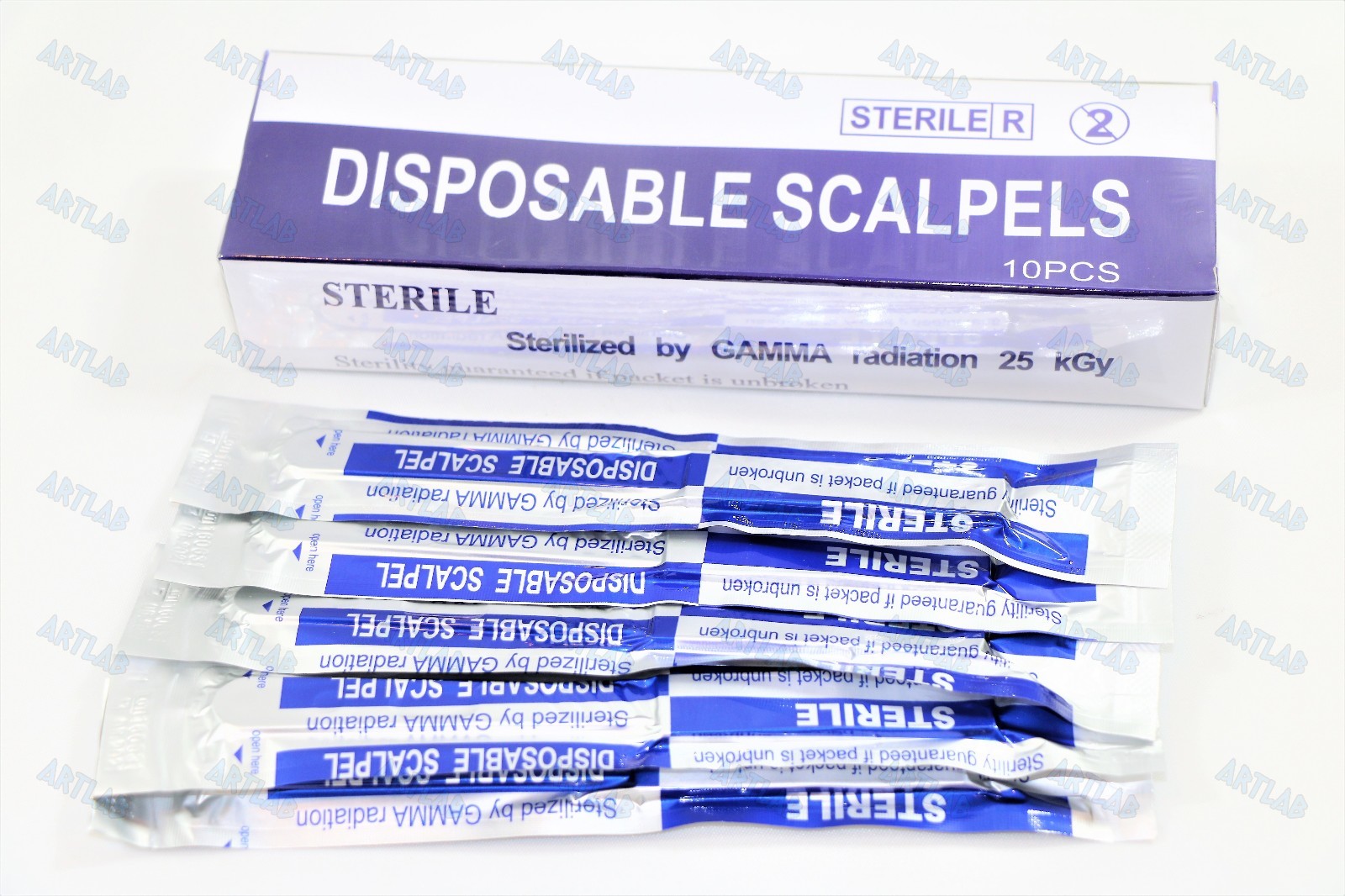 10 LOT STERILE DISPOSABLE SCALPELS #15 SINGLE USE – DENTAL,SURGICAL,DERMAPLANING