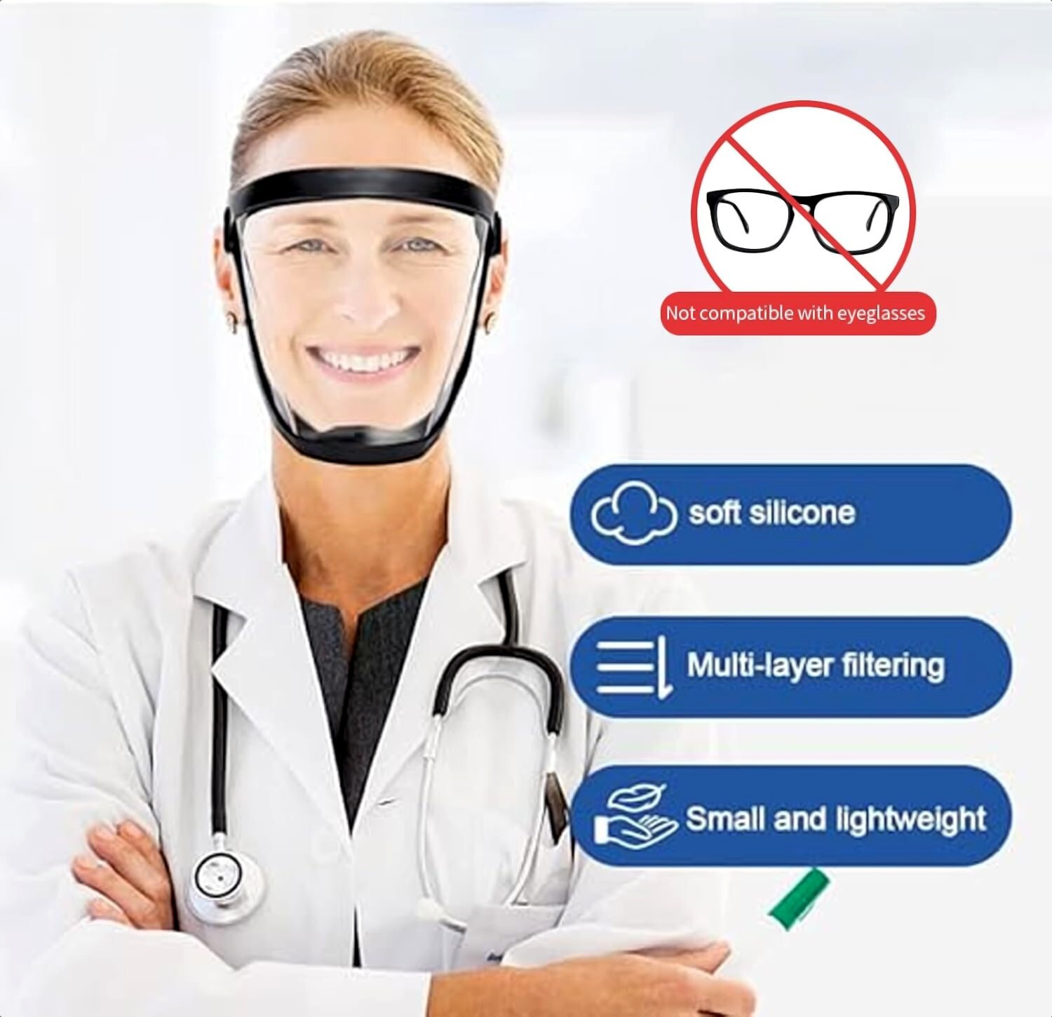 Full Face Paint Dust Shield Mask, Anti-Fog, Heavy Duty Safety Gear, Transparent