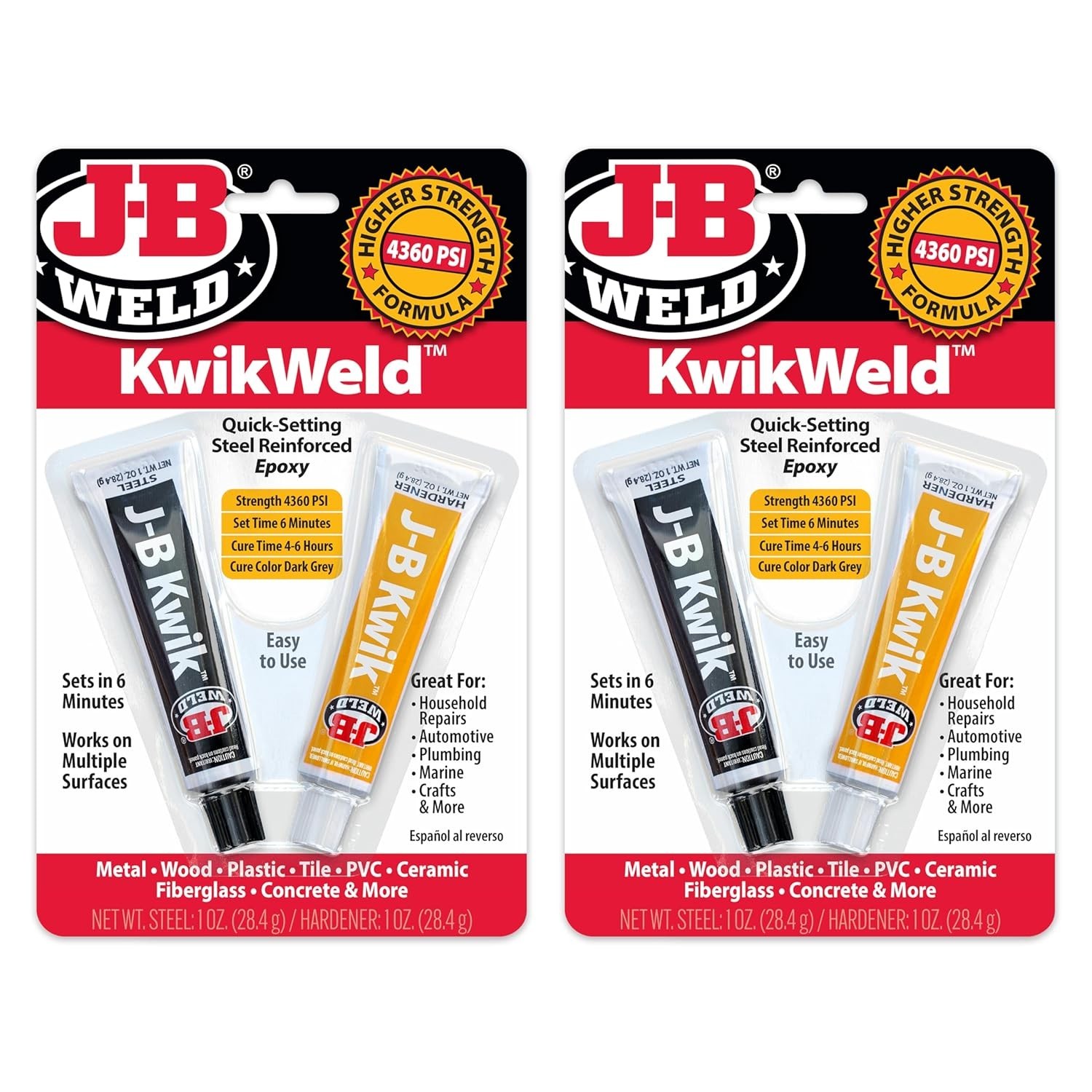 KwikWeld Dark Grey 6 Minute Set Epoxy – Steel Reinforced for Versatile Repair