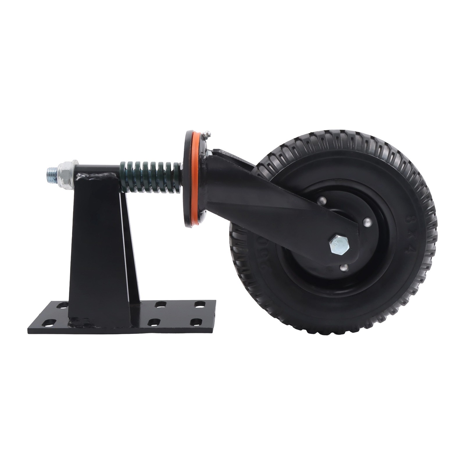2 Pcs Gate Casters 8″ Heavy Duty (Straight/U-Bolt) Spring-Loaded 600Lbs Caster