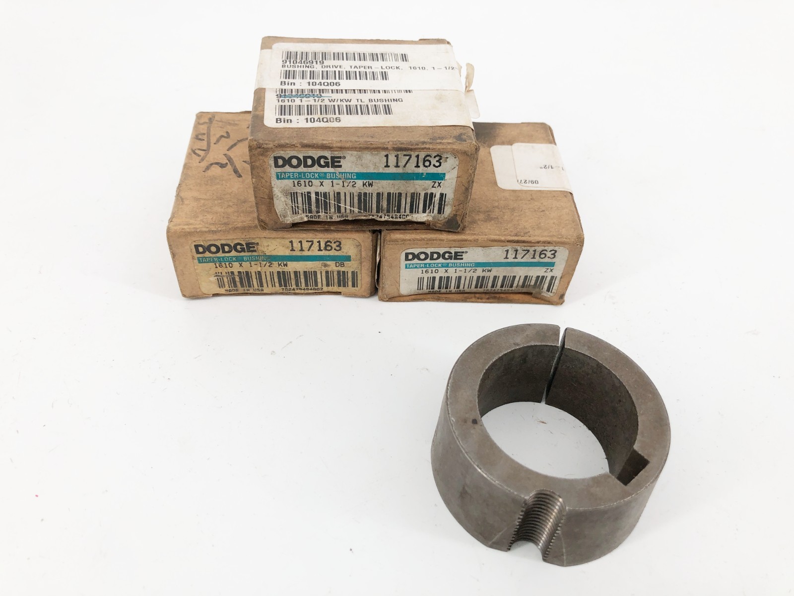 Lot of 3 New Dodge 1610 X 1-1/2 KW Taper Lock Bushings 117163