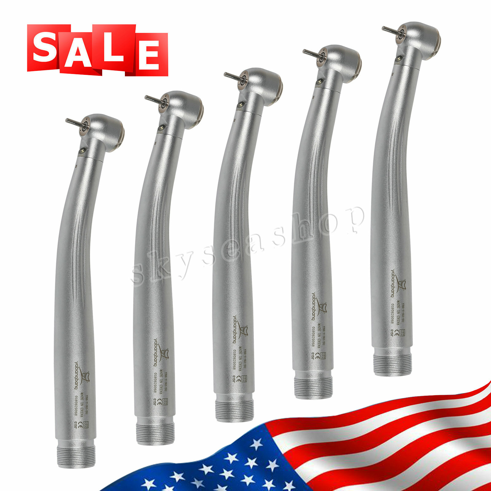 1-10 LED Dental Fiber Optic High Speed E-generator Handpiece 2Hole Borden G:1u