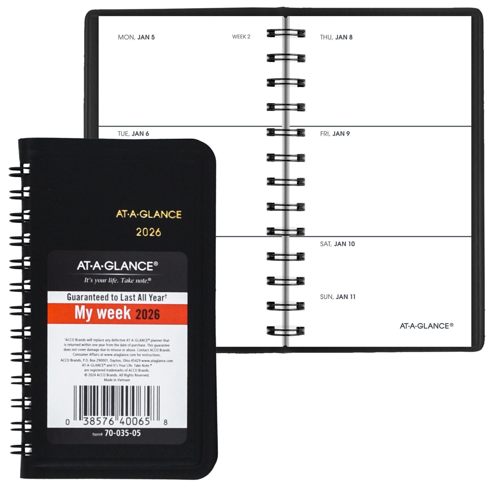 2026 At-A-Glance 70-035-05 Weekly Pocket Planner, 2-1/2 x 4-1/2″