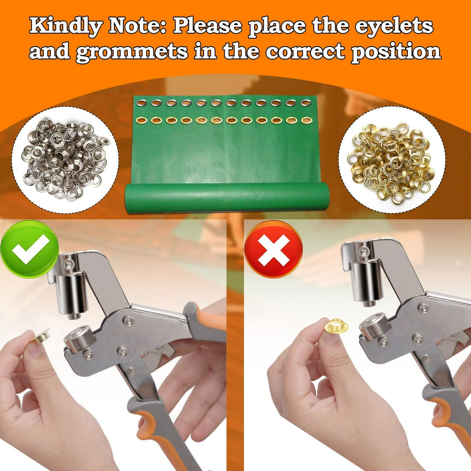 New Grommet Tool Kit with Bag, 1/4 & 3/8 Inch Handheld Eyelet Tool Kit For DIY