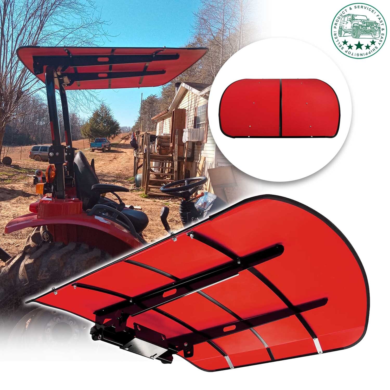 Red 52″ X 52″ Tuff Top ROPS Canopy For Tractor and Mowers Umbrella
