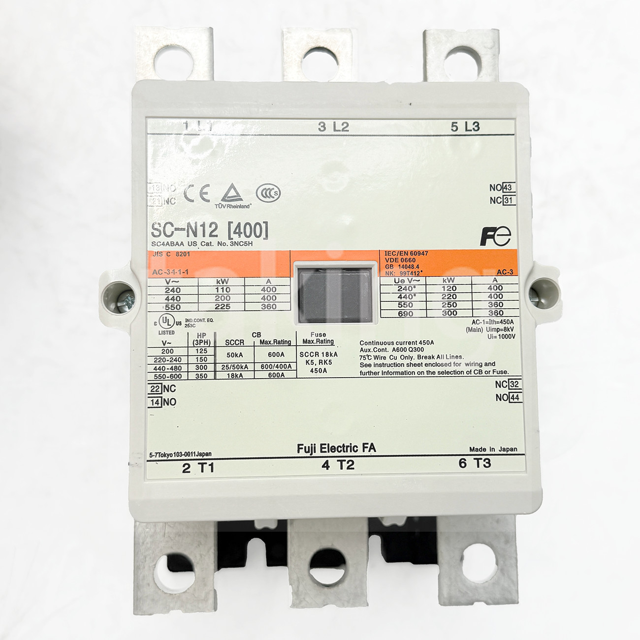 Brand New 1Pcs SC-N12[400] for Fuji Contactor 110V 400A