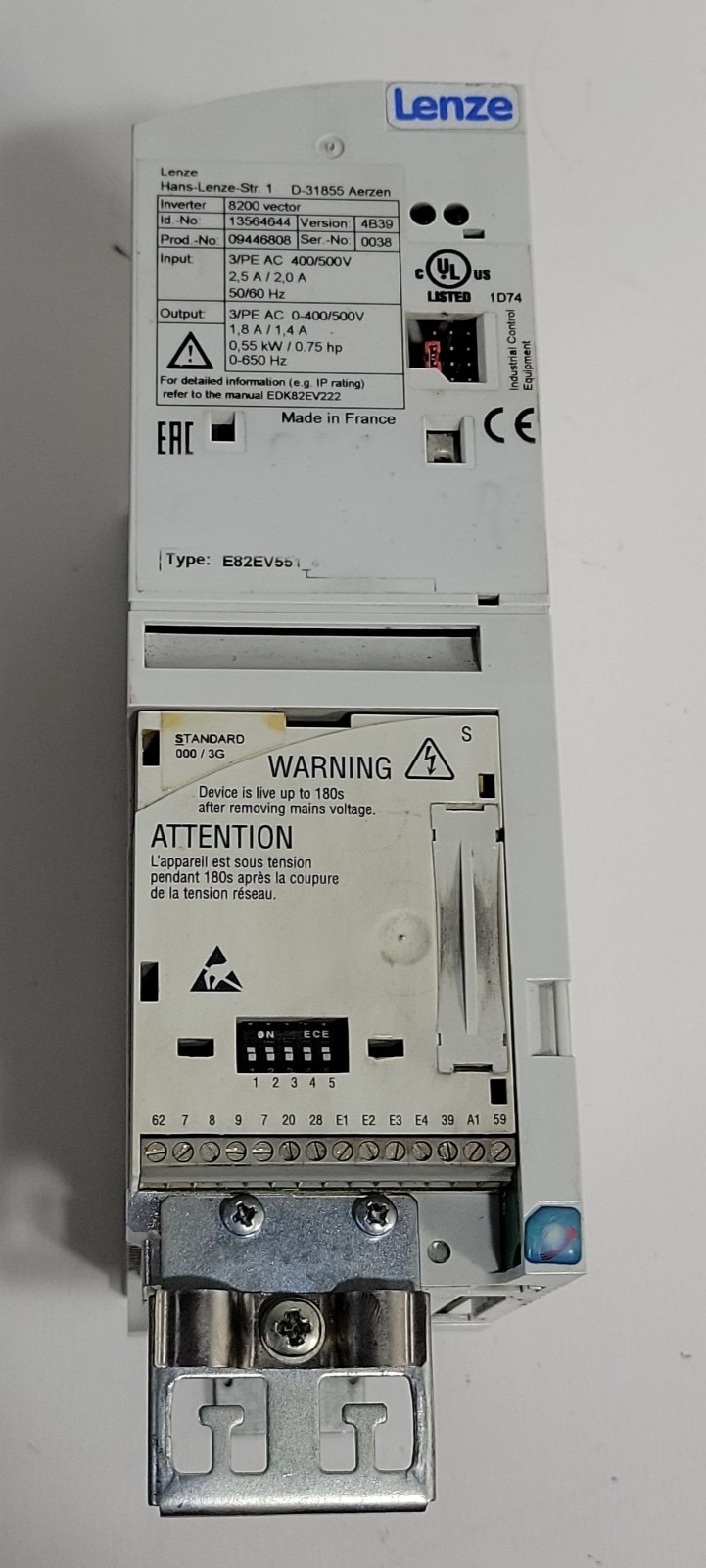 Lenze D-31855 8200 Vector Inverter Electric Automation System Module Unit