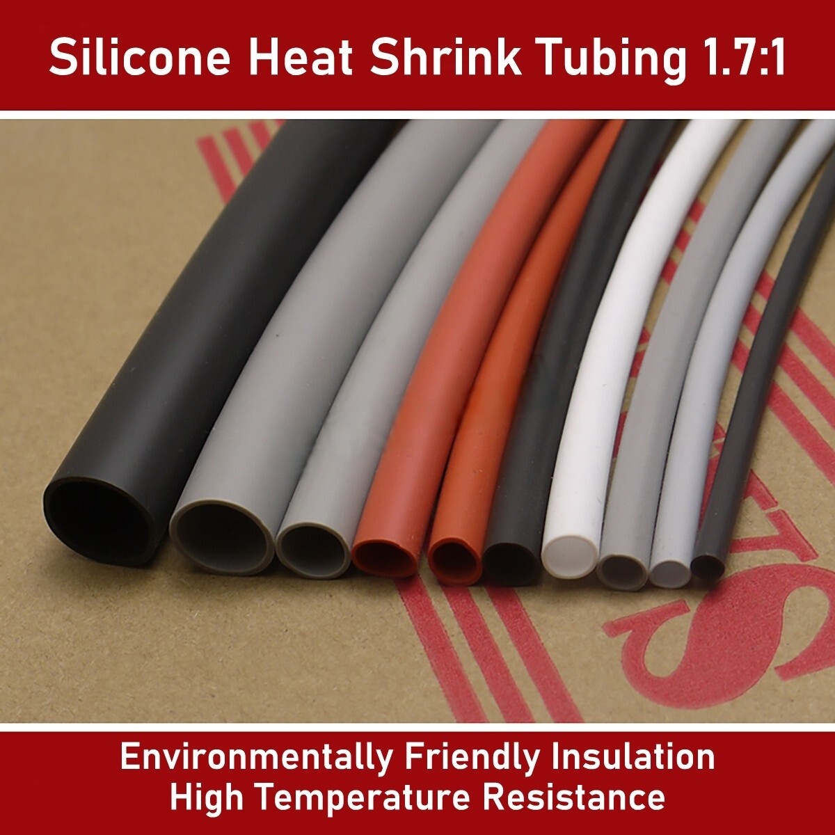 1.7:1 Flexible Silicone Heat Shrink Shrinkable Tube Tubing 0.8-40MM 1/2/5 Meter